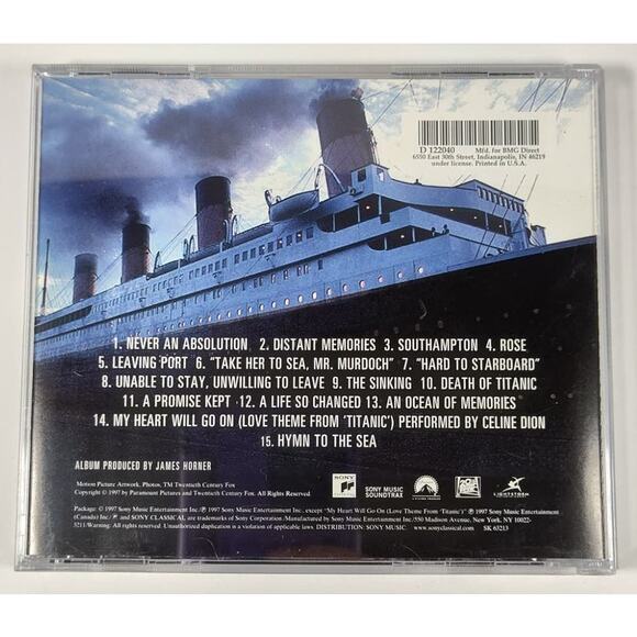 Titanic Soundtrack CD Music from Movie & Love Theme - My Heart Will Go On - Dion - Picture 2 of 4